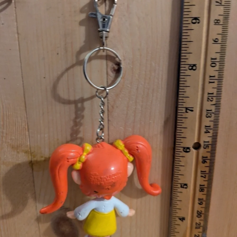 Kids Cartoon Character Keychain with Orange Hair Handmade